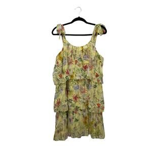 Parker Vicky Sleeveless Tiered Floral-Print Silk Dress